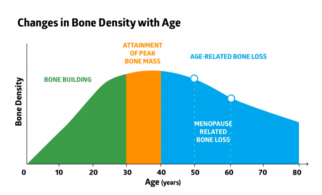 Change in Bone Density with Age