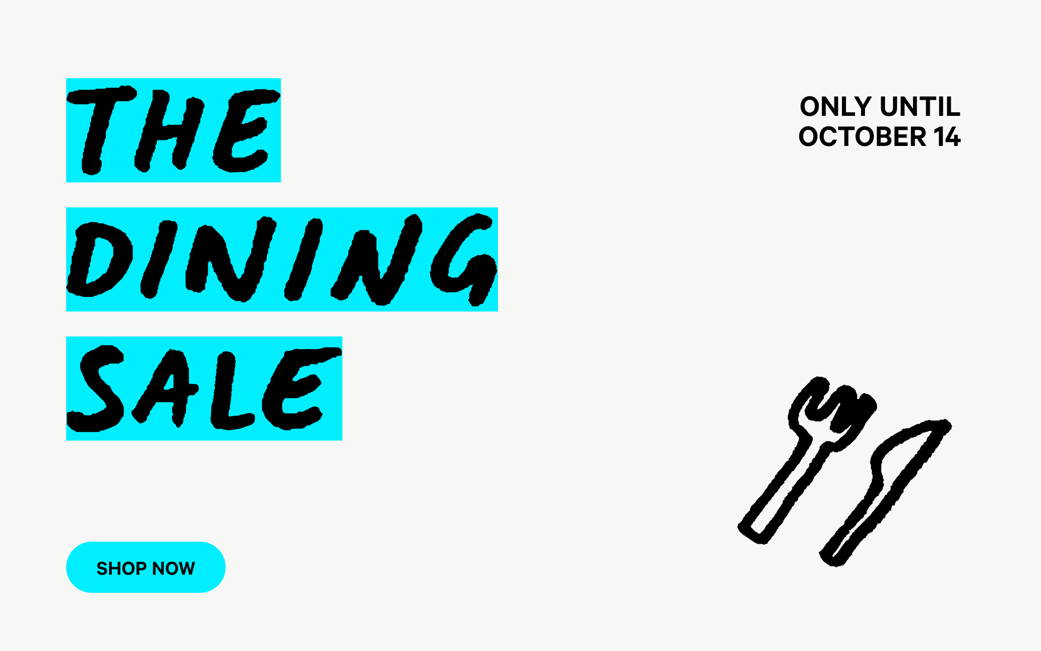 The Dining Sale on a blue background.