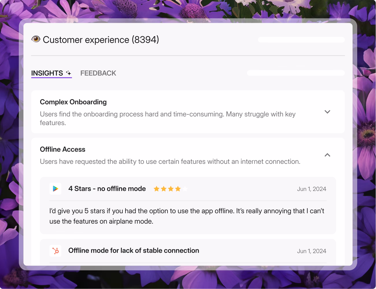 AI feedback categorization